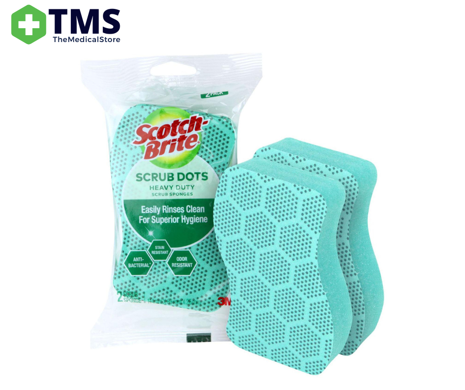 Scotch-Brite Scrub Dots Advanced Heavy Duty Scrub Sponges, 2 Scrubbing  Sponges