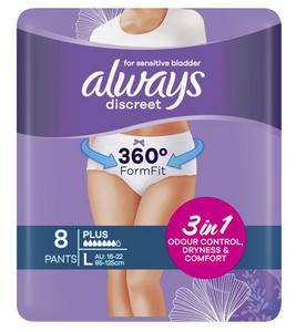 Always Discreet Pants Large - Plus - 8 Pack