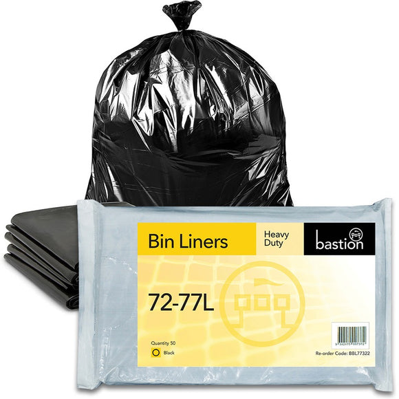 Bastion Bin Liner 72-77L Heavy Duty Black - Box/250