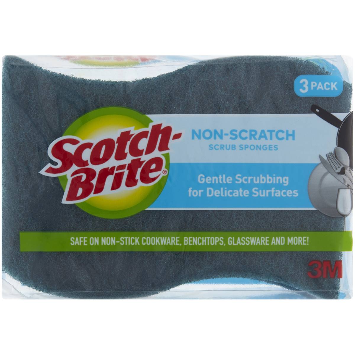 3M Scotch-brite Non Scratch Scrub Sponge 3 Pack – TheMedicalStore